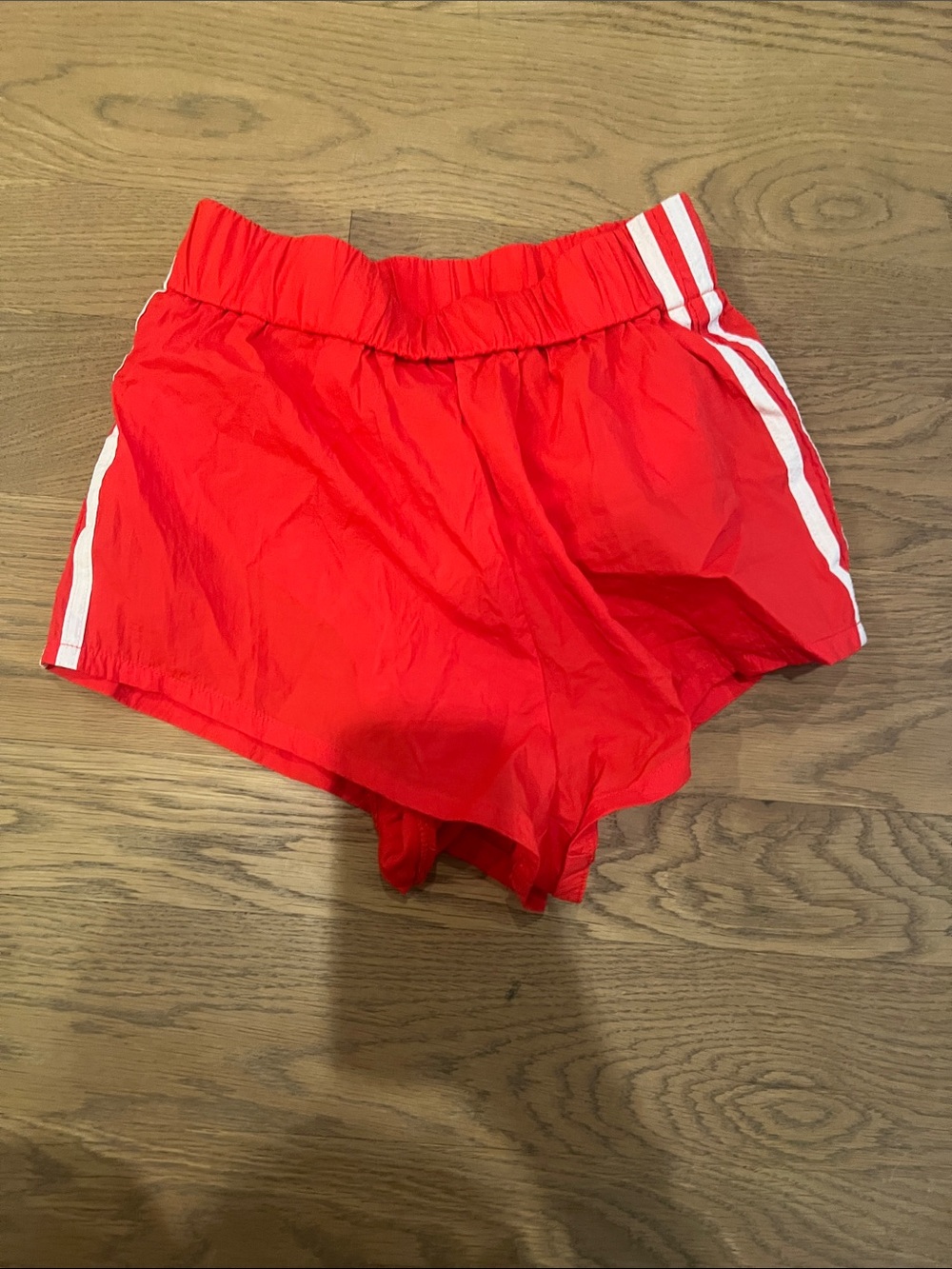 Daily Drills Red Athletic Shorts with White Side Stripes